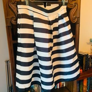 Black & White stripe midi skirt with pockets